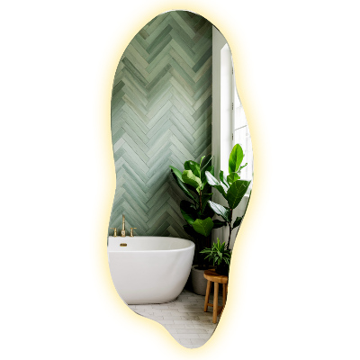 Specchio forma irregolare con led 35x80 cm