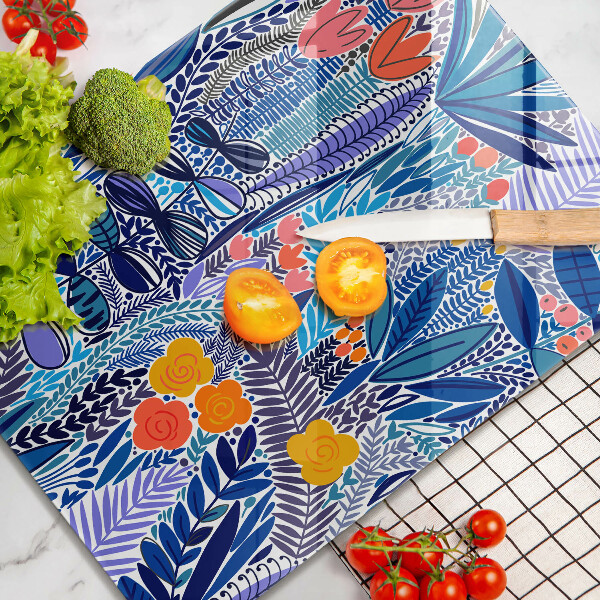 Tagliere in vetro Prato dipinto