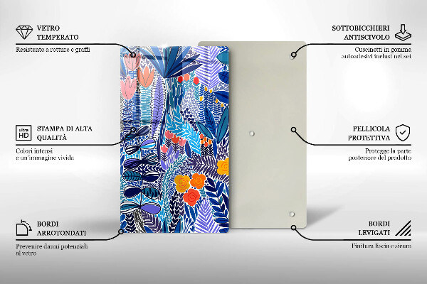Tagliere in vetro Prato dipinto