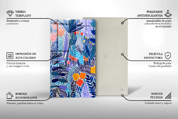 Tagliere in vetro Prato dipinto