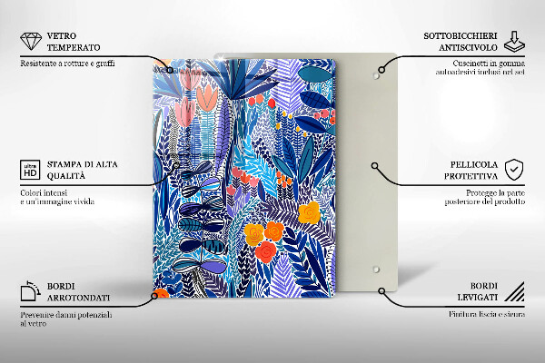 Tagliere in vetro Prato dipinto