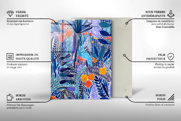 Tagliere in vetro Prato dipinto