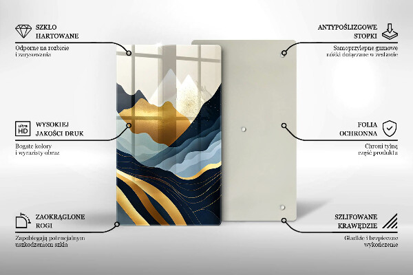 Tagliere in vetro Montagne astratte