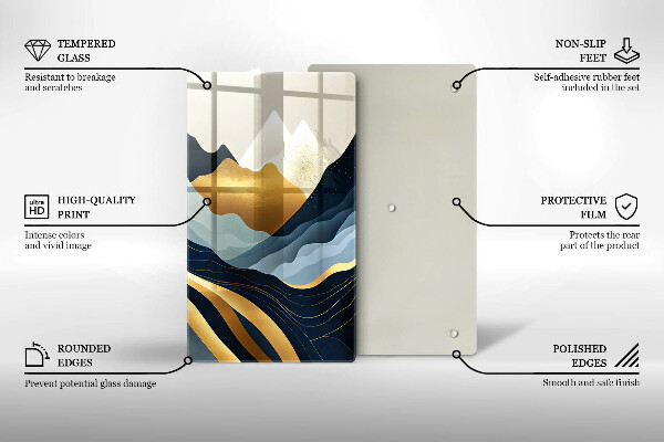 Tagliere in vetro Montagne astratte