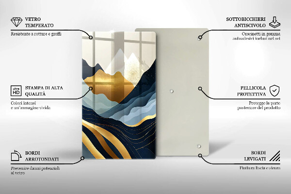 Tagliere in vetro Montagne astratte