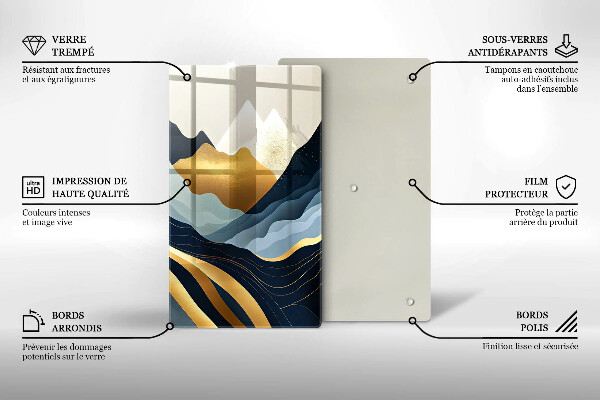 Tagliere in vetro Montagne astratte