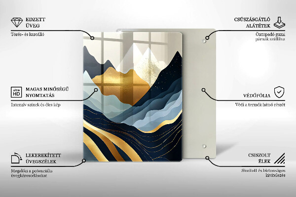 Tagliere in vetro Montagne astratte