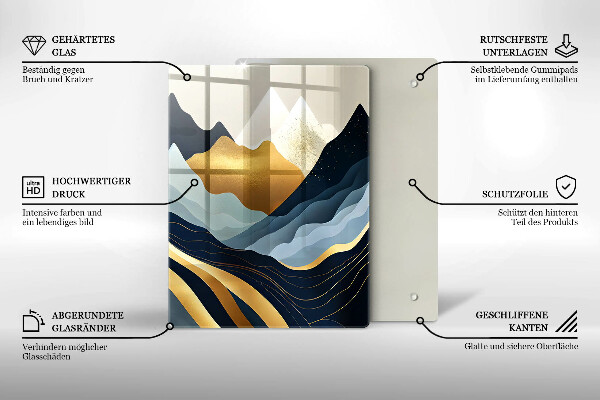 Tagliere in vetro Montagne astratte