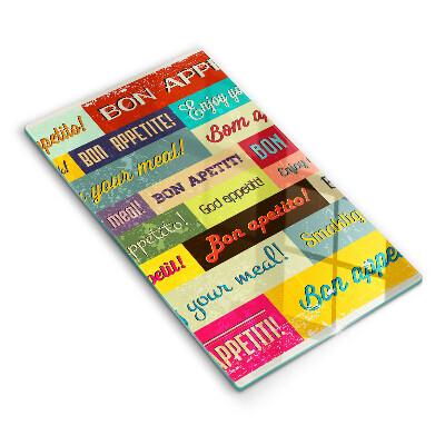 Tagliere in vetro Sottotitoli Buon appetito lingue