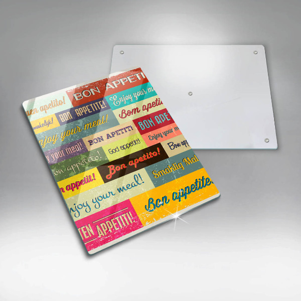 Tagliere in vetro Sottotitoli Buon appetito lingue