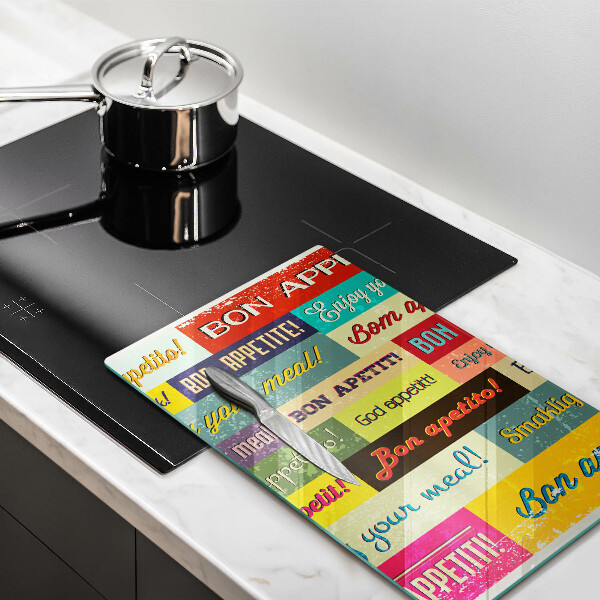 Tagliere in vetro Sottotitoli Buon appetito lingue