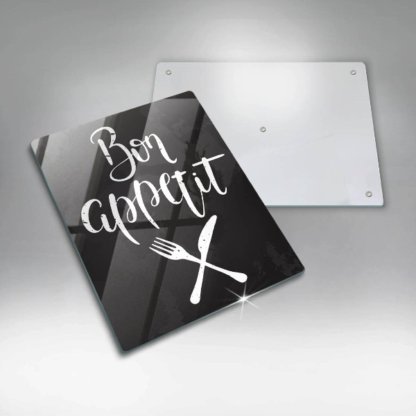 Tagliere in vetro Iscrizione Bon appetit