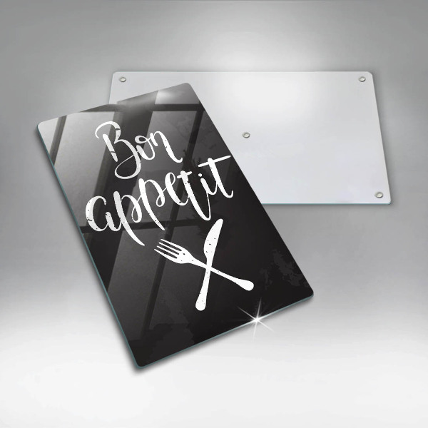 Tagliere in vetro Iscrizione Bon appetit