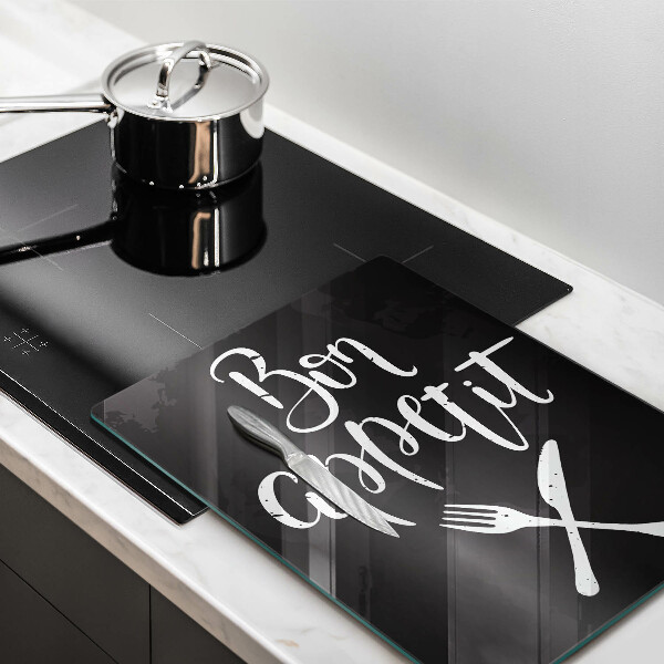 Tagliere in vetro Iscrizione Bon appetit