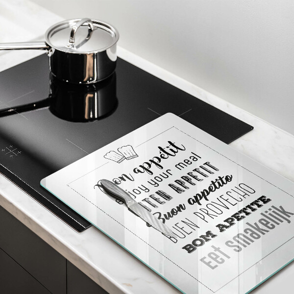 Tagliere in vetro Iscrizione della cucina dicendo