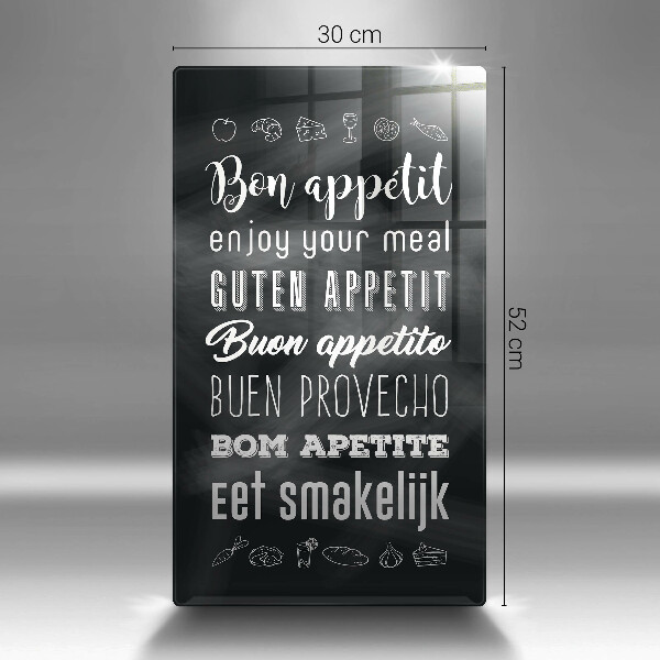 Tagliere in vetro Iscrizione della cucina dicendo