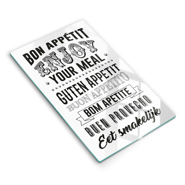 Tagliere in vetro Iscrizione per la cucina frase
