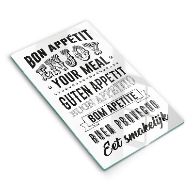 Tagliere in vetro Iscrizione per la cucina frase