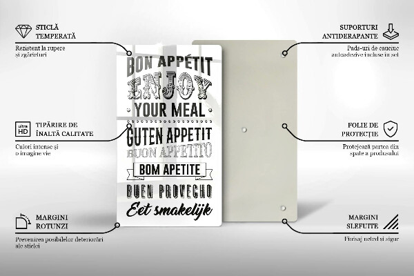 Tagliere in vetro Iscrizione per la cucina frase