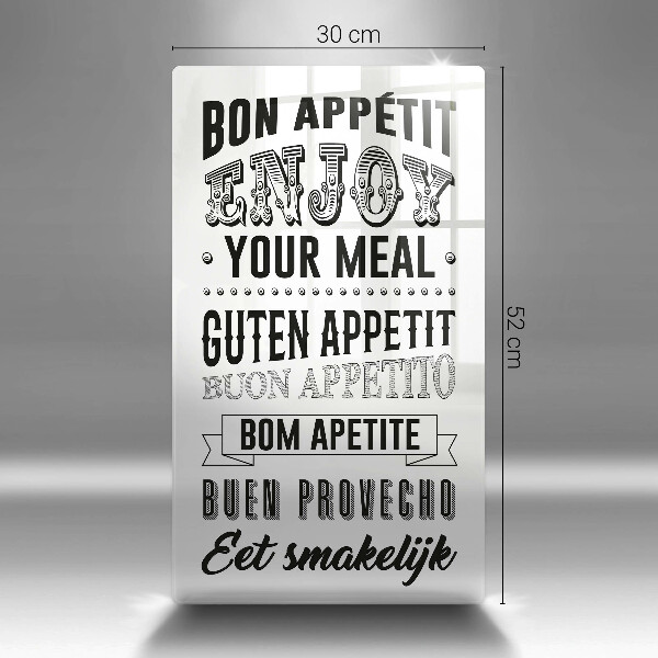 Tagliere in vetro Iscrizione per la cucina frase