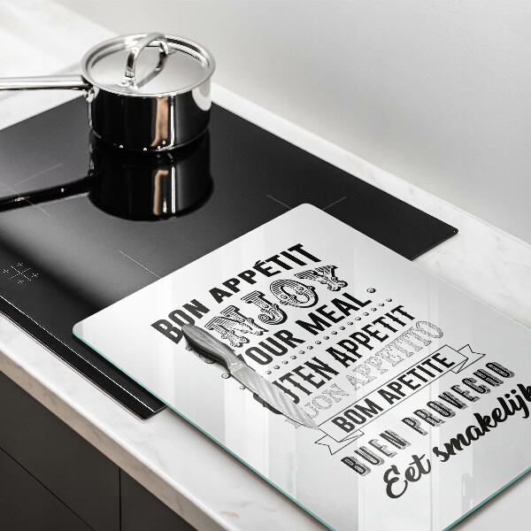 Tagliere in vetro Iscrizione per la cucina frase