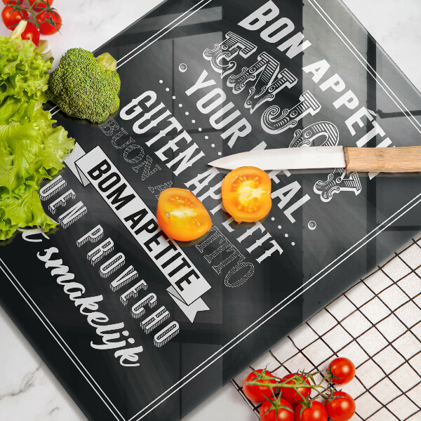 Tagliere in vetro Iscrizione per la cucina frase