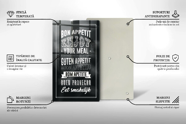 Tagliere in vetro Iscrizione per la cucina frase