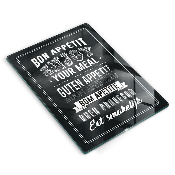 Tagliere in vetro Iscrizione per la cucina frase