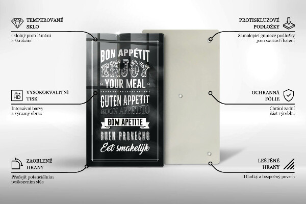 Tagliere in vetro Iscrizione per la cucina frase