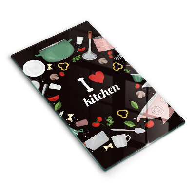 Tagliere in vetro I love kitchen