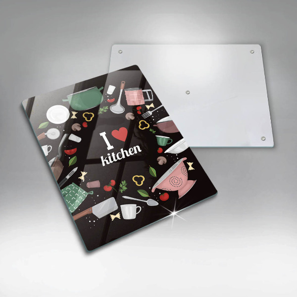 Tagliere in vetro I love kitchen