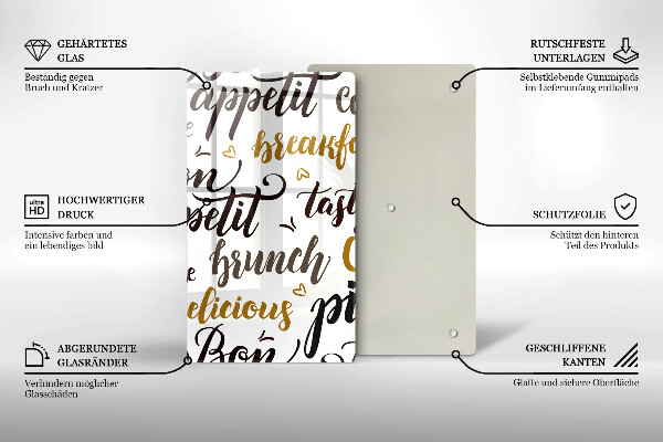 Tagliere in vetro Bon appetit