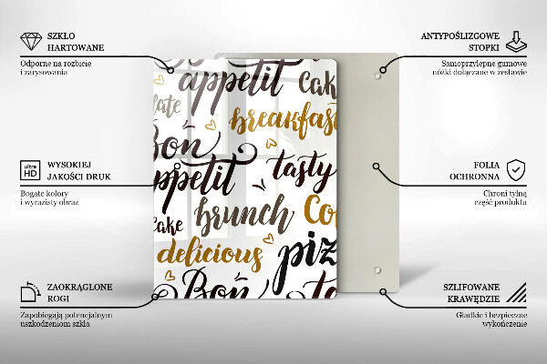 Tagliere in vetro Bon appetit