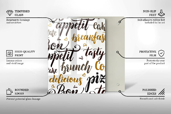 Tagliere in vetro Bon appetit