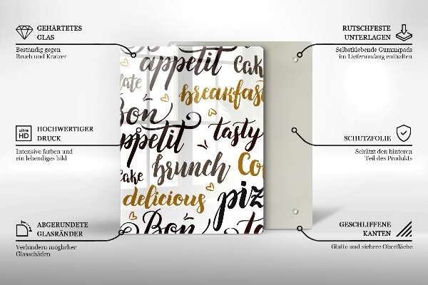 Tagliere in vetro Bon appetit