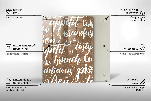 Tagliere in vetro Bon appetit