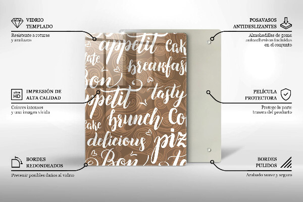 Tagliere in vetro Bon appetit