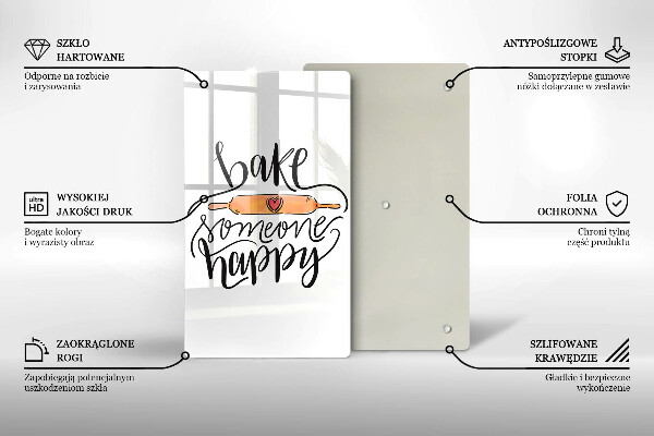 Tagliere in vetro Bake someone happy