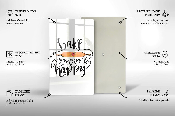 Tagliere in vetro Bake someone happy