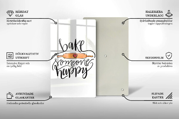 Tagliere in vetro Bake someone happy