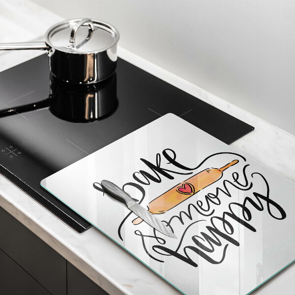 Tagliere in vetro Bake someone happy