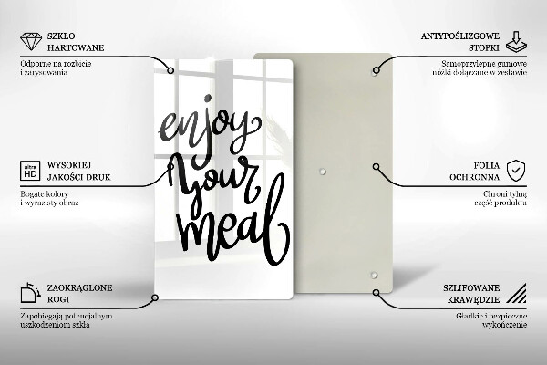 Tagliere in vetro temperato Enjoy your meal
