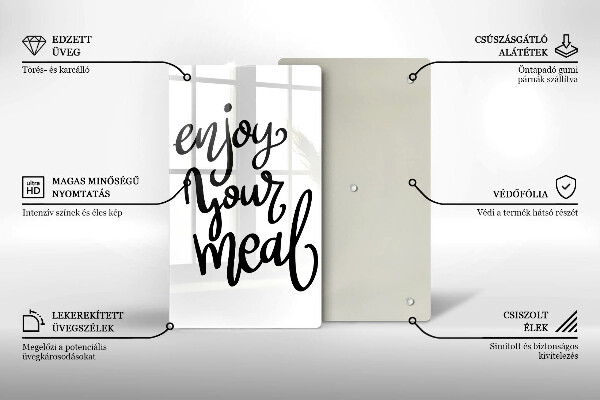 Tagliere in vetro temperato Enjoy your meal