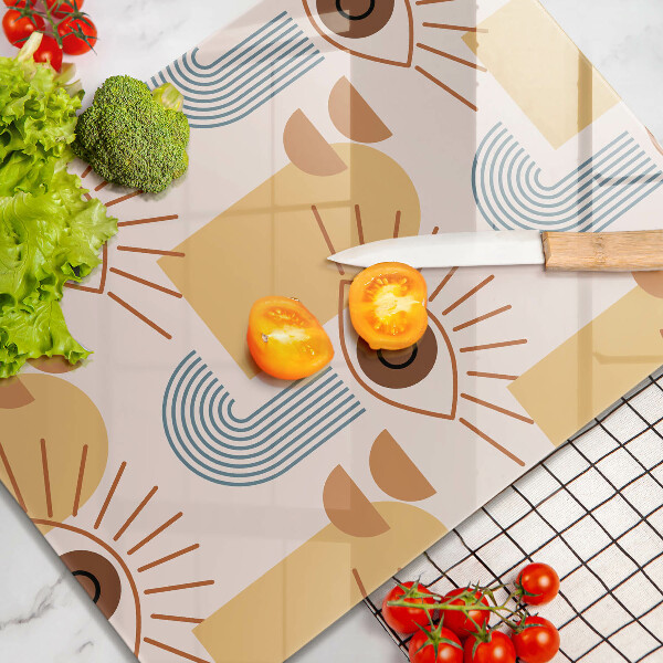 Tagliere in vetro Modello occhi boho