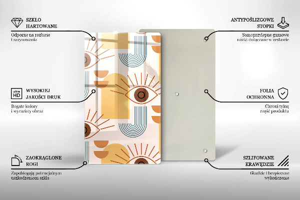 Tagliere in vetro Modello occhi boho