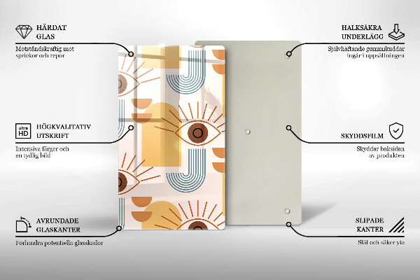 Tagliere in vetro Modello occhi boho