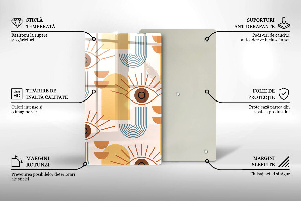 Tagliere in vetro Modello occhi boho