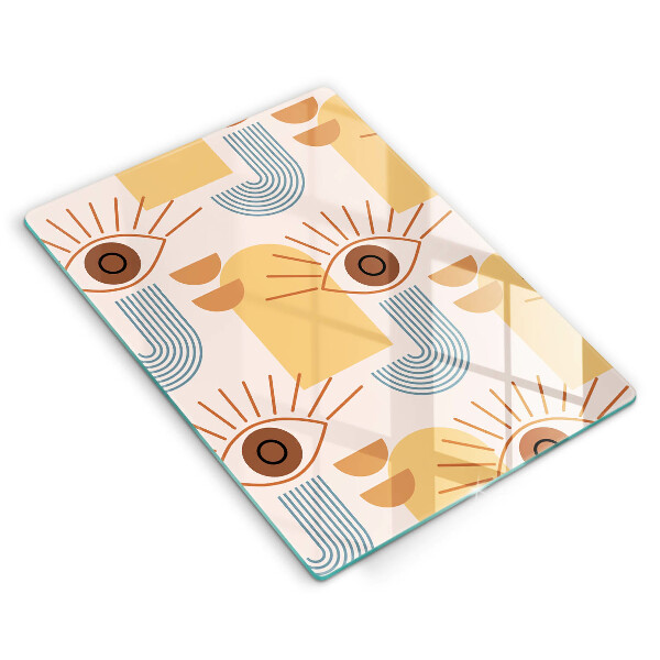 Tagliere in vetro Modello occhi boho