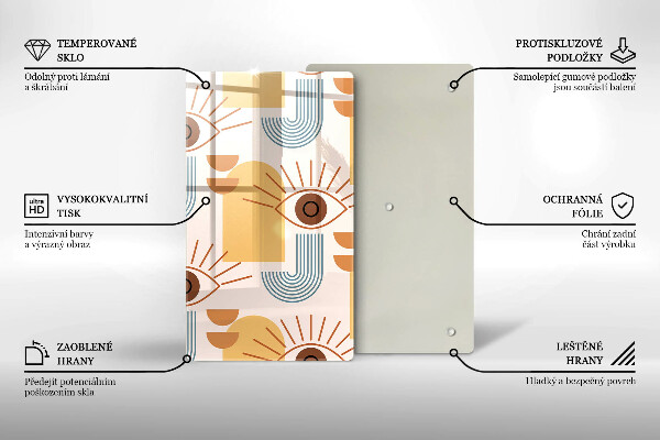 Tagliere in vetro Modello occhi boho