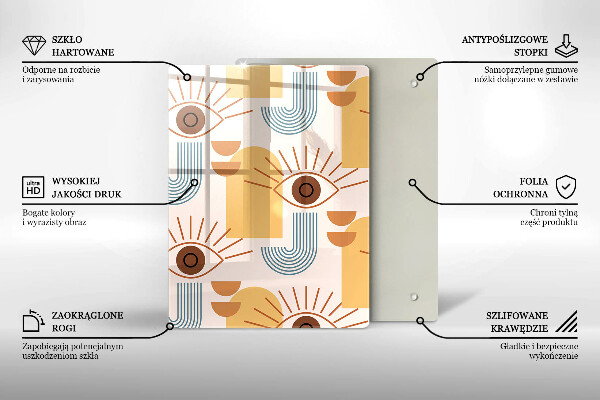 Tagliere in vetro Modello occhi boho